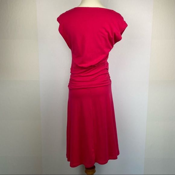 PHILOSOPHY Fuchsia Pink V-neck Midi Modal Dress - Picture 4 of 6